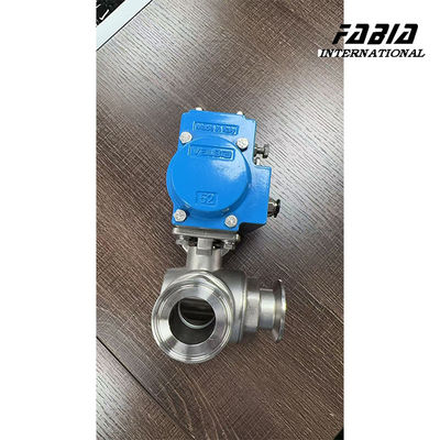 ステンレス鋼空気圧三方ボールバルブ L型 KF50サイズ クイックインストール用