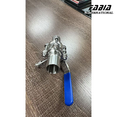 高温耐性 3 片ボールバルブ 浄化口とレバーハンドル